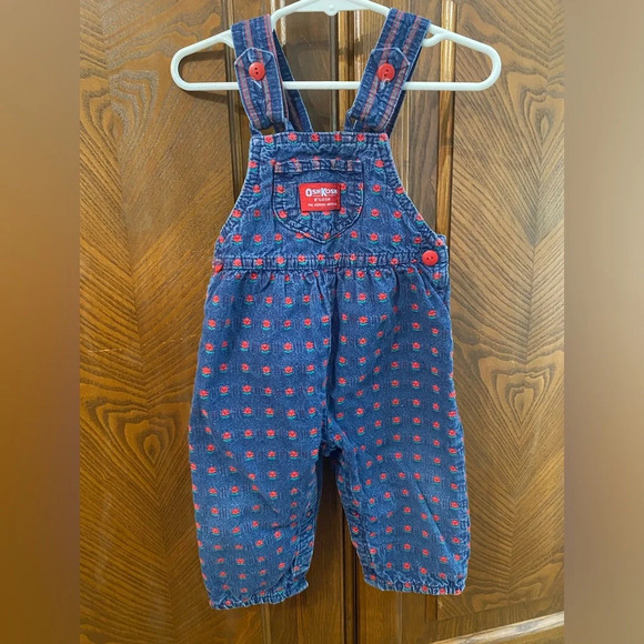 Vintage Oshkosh B’Gosh Floral Overalls 
- Size 18 Months
Floral Rose line - Picture 1 of 11